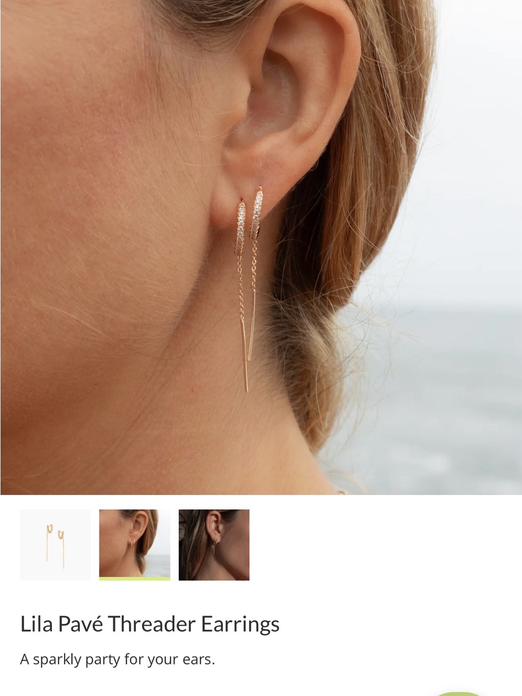 Thatch Lila Pav Threader Earrings - Gold — image 3 of 8